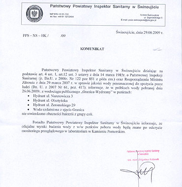Bakterie coli w wodociągach. Skończyło się na strachu !