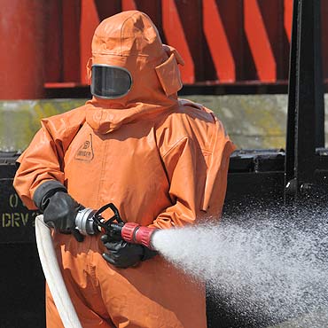 Chemikalia wyciekły z wagonu na terminalu promowym