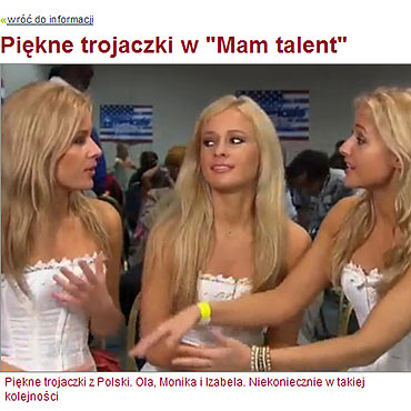  Polskie trojaczki w amerykaskim ”Mam talent”