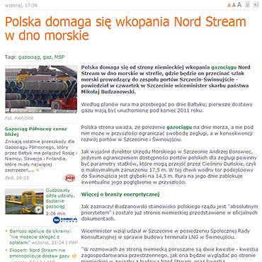 Polska domaga si wkopania Nord Stream w dno morskie