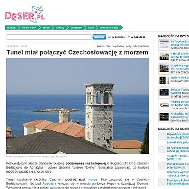 Tunel mia poczy Czechosowacj z morzem