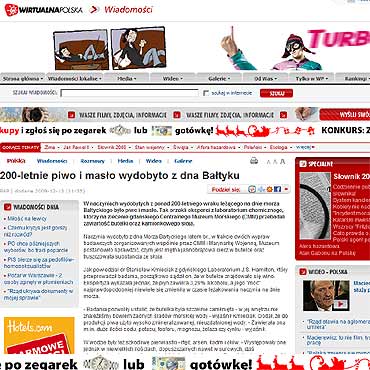 200-letnie piwo i mas³o wydobyto z dna Ba³tyku