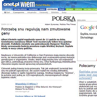 Potrzeb snu reguluj nam zmutowane geny