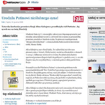 Urodzia Putinowi nielubnego syna!