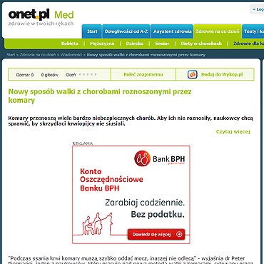 Nowy sposb walki z chorobami roznoszonymi przez komary
