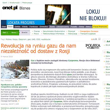 Rewolucja na rynku gazu da nam niezaleno od dostaw z Rosji