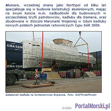 Pierwszy kadub Fast Crew Supply zbudowany przez winoujsk Alumare