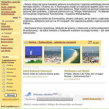 O Świnoujściu w portalu Onet