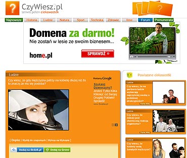  Czy wiesz, e gdy mczyzna patrzy na kobiet duej ni 8s to znaczy,e mu si podoba?