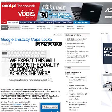 Google zniszczy Caps Locka