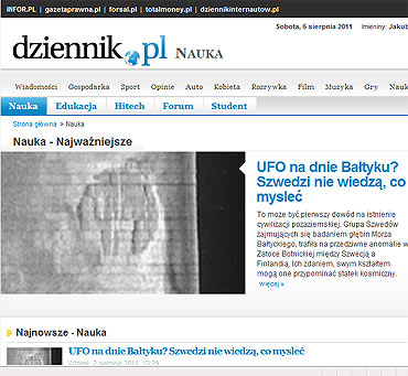 Szwedzi znaleli UFO w Batyku 