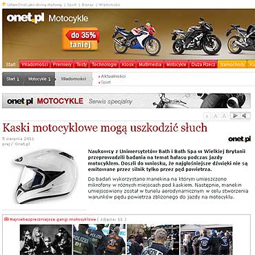 Kaski motocyklowe mog uszkodzi such