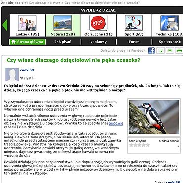 Czy wiesz dlaczego dzicioowi nie pka czaszka?