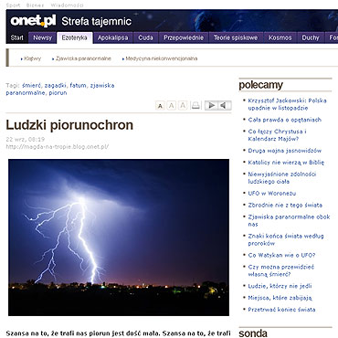 Piorun uderzy w niego siedem razy. Przey