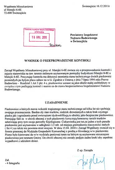 Piaskownice w opakanym stanie 