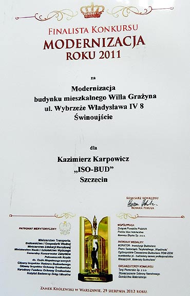 Świnoujska Villa Grażyna najlepsza w Polsce