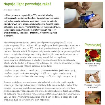 Napoje light powoduj raka!