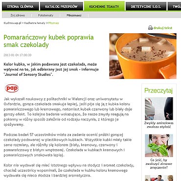 Kolor kubka zmienia smak