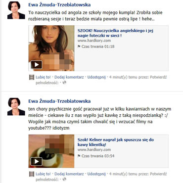 Ostra erotyka na facebookowym profilu posanki Ewy mudy – Trzebiatowskiej
