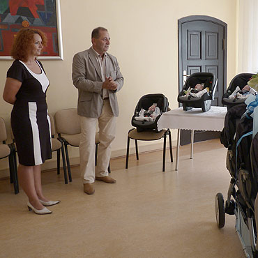Trojaczki z wizytą u prezydenta Świnoujścia
