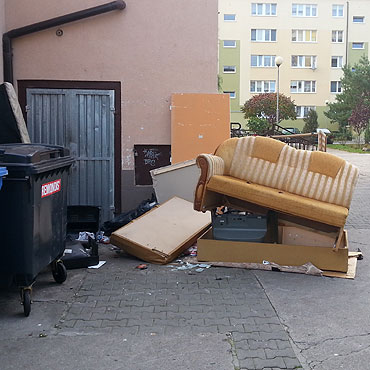 Zalegajce mieci przy ulicy Grunwaldzkiej