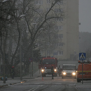 Straacy usuwali pochylone drzewo przy ulicy Gdyskiej 