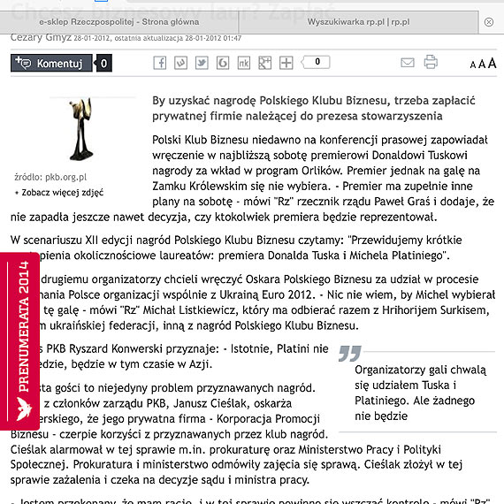 Czytelniczka o Złotym Medalu dla Żmurkiewicza: To nagroda „nabitych w butelkę”