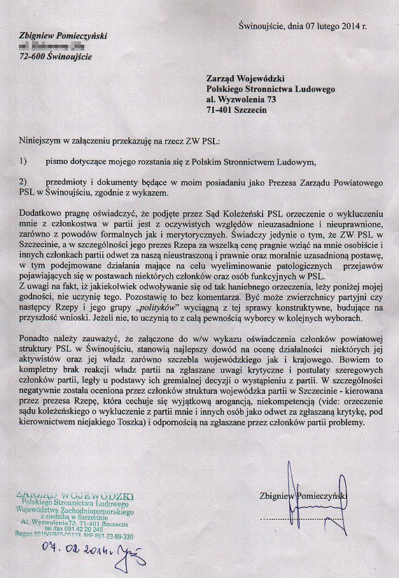 Koniec PSL w Świnoujściu. Sztandar wyprowadzić! Zobacz film!