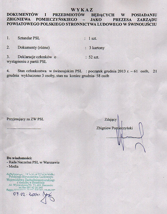 Koniec PSL w Świnoujściu. Sztandar wyprowadzić! Zobacz film!