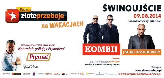 W sobot wielki koncert Radia Zote Przeboje. Wystpi : Kombii i Jacek Stachursky