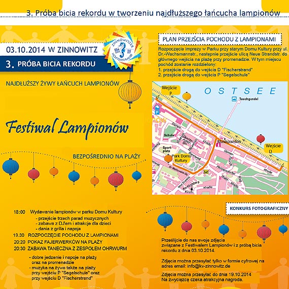 Już w najbliższy piątek festiwal lampionów w Zinnowitz