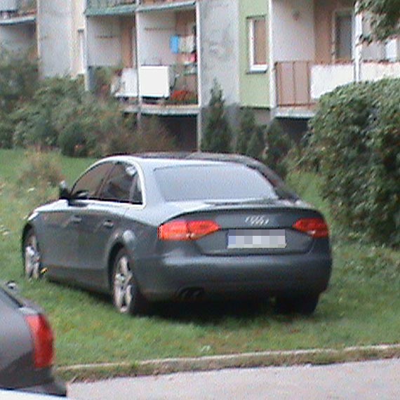 Mistrz kierownicy tym razem si popisa i zaparkowa na trawniku
