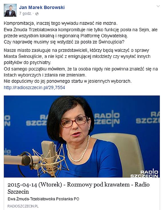 Jan Borowski: Czy naprawd musimy si wstydzi za posa ze winoujcia?