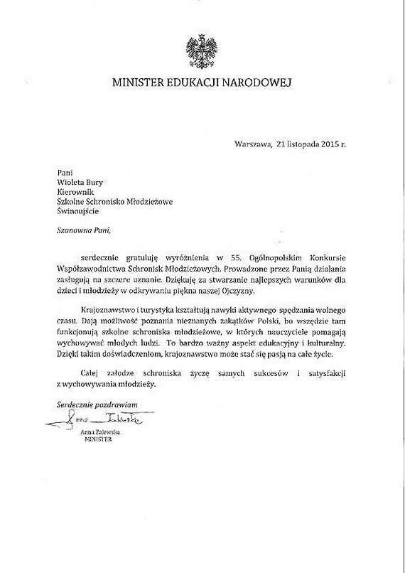 Złoto dla świnoujskiego Szkolnego Schroniska Młodzieżowego przy Gdyńskiej. Już po raz trzeci!
