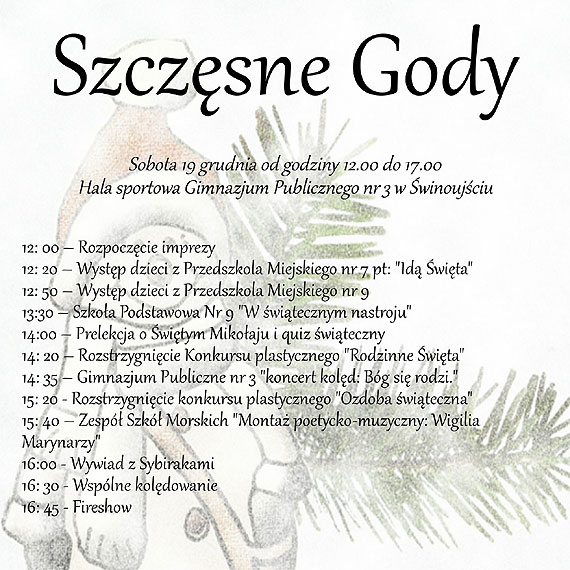 Zobacz program Szczęsnych Godów. Gimnazjum Publiczne numer 3 i Stowarzyszenie Archeozdroje zapraszają!