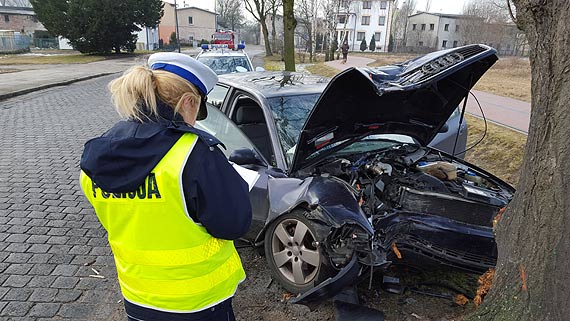Poważny wypadek na Barlickiego! Audi uderzyło w drzewo!