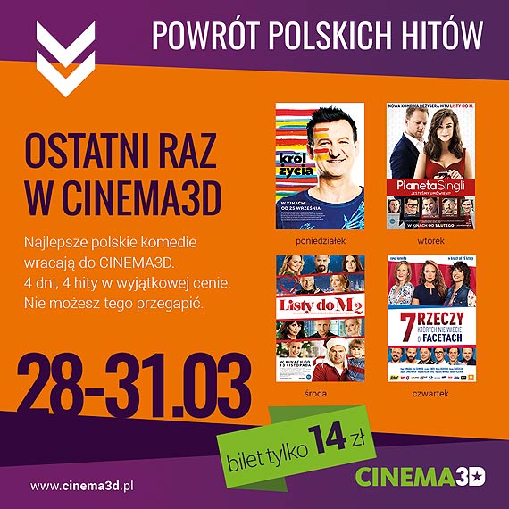 4 dni, 4 filmy – Powrót polskich hitów