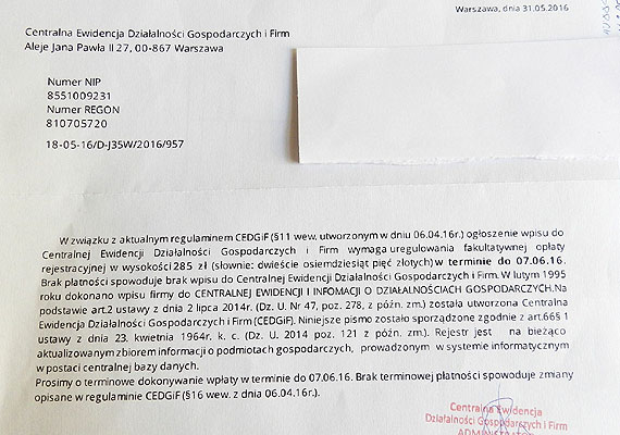 Uwaga na naciągaczy! Próbują wyłudzać od firm pieniądze!