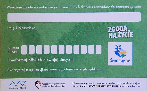 Zajęcia edukacyjne pod nazwą - Transplantacja jestem na tak