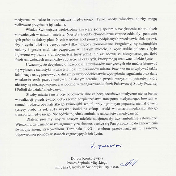 Dla dobra mieszkańców będą walczyć o trzecią, dodatkową karetkę dla Świnoujścia!