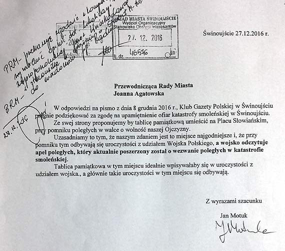Tablica smoleńska w centrum miasta? Jan Motuk: To „miejsce najgodniejsze”
