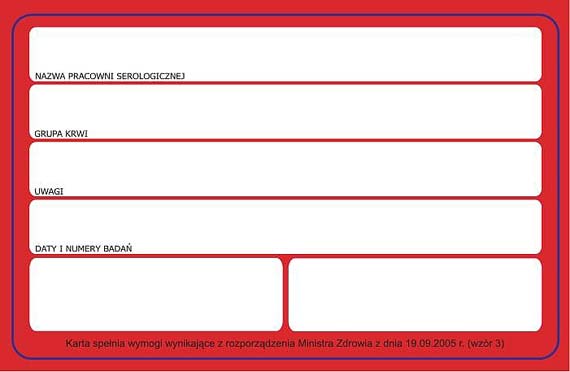 Identyfikacyjna karta grupy krwi- już wkrótce dostępna w szpitalu