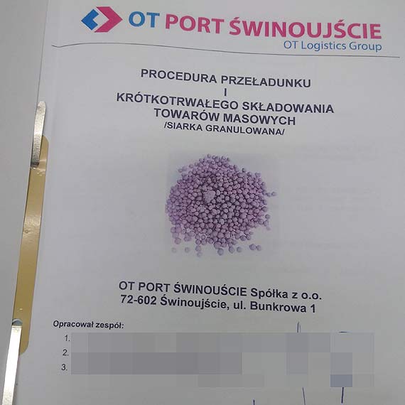Czytelnik ujawnia dokumenty: W OT Port winoujcie bdzie przeadowywany zabjczy py siarkowy!