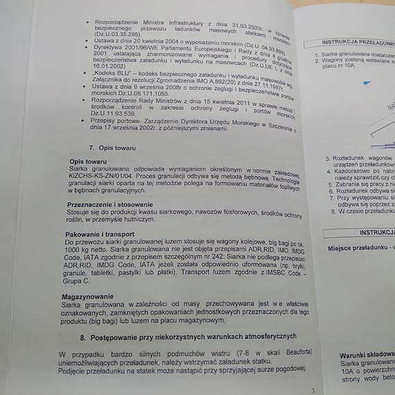 Czytelnik ujawnia dokumenty: W OT Port winoujcie bdzie przeadowywany zabjczy py siarkowy!