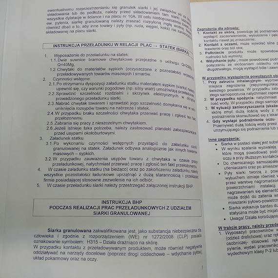 Czytelnik ujawnia dokumenty: W OT Port winoujcie bdzie przeadowywany zabjczy py siarkowy!