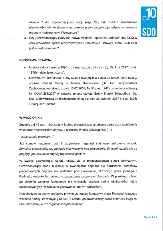SLD zleciło wykonanie analizy prawnej w sprawie przerwania ostatniej sesji: Przewodniczący Rady Miejskiej dopuścił się naruszenia przepisów?