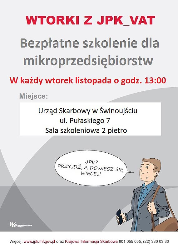 Bezpatne szkolenia nt. jednolitego pliku kontrolnego (JPK_VAT)