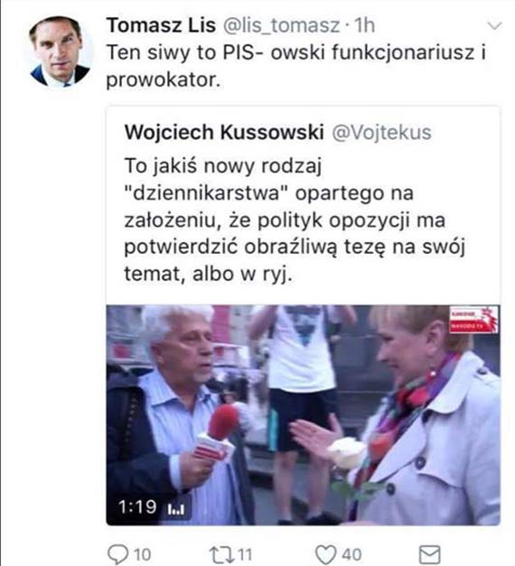 Dziennikarz Tomasz Lis ostro o Zenonie Nowaku: Ten siwy to Pis - owski funkcjonariusz i prowokator