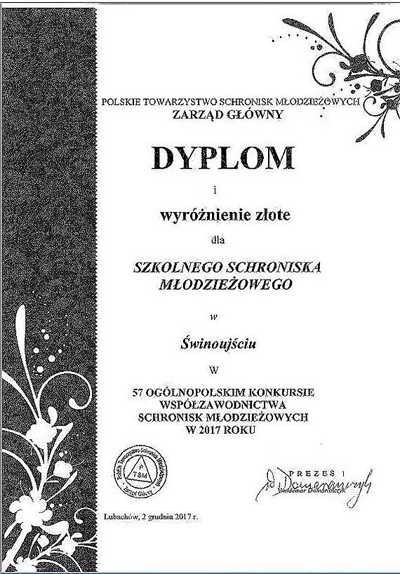 Po raz czwarty z³oto dla schroniska m³odzie¿owego dzia³aj±cego przy CEZiT