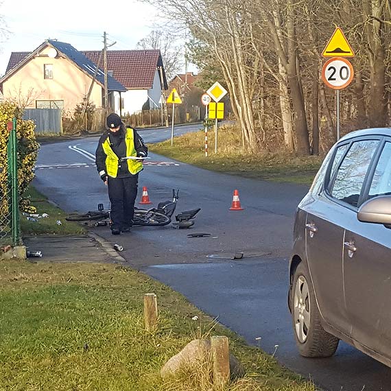 Potrcenie rowerzysty na Mostowej w Ognicy